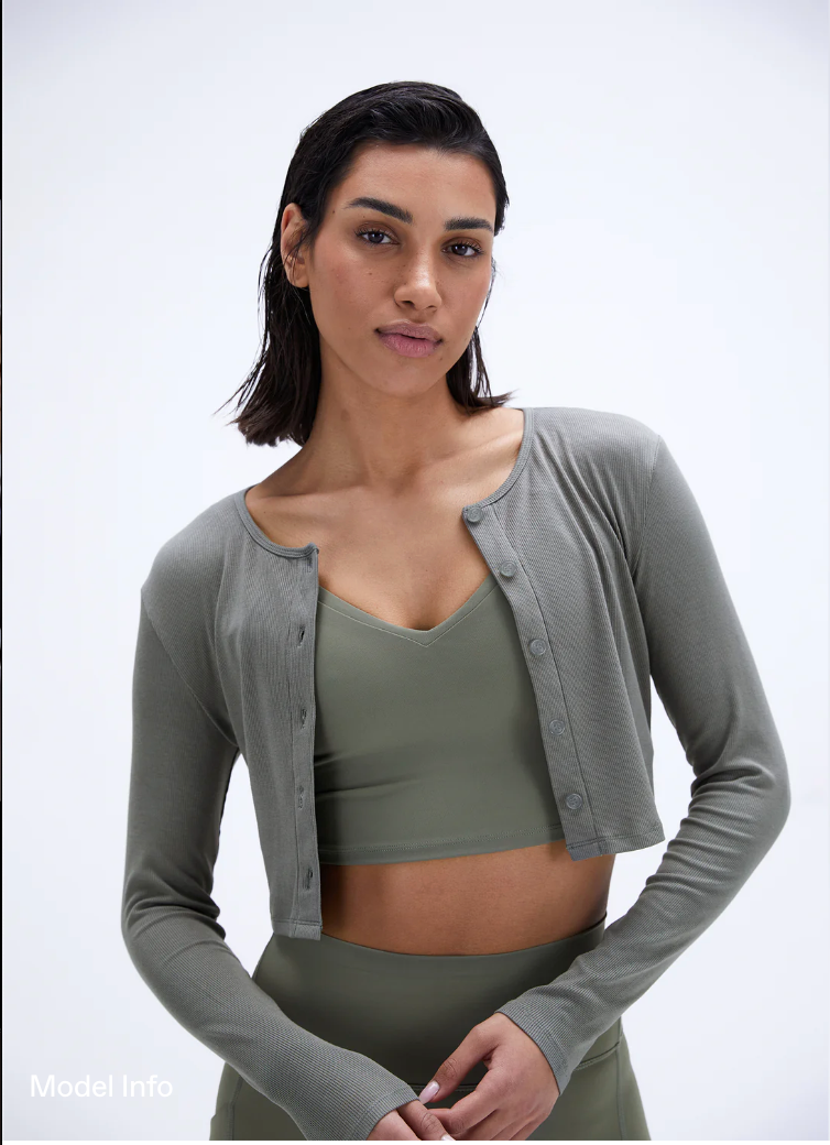Rib Crop Cardigan