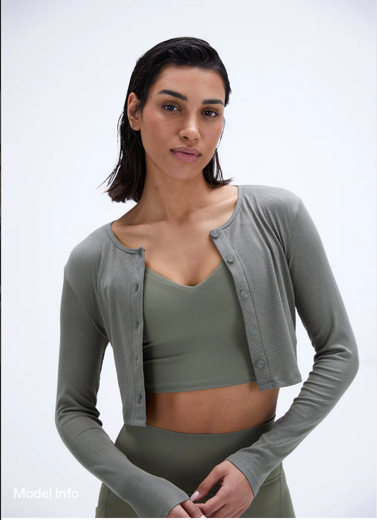 Rib Crop Cardigan