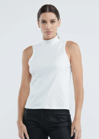 Camiseta de Mujer, Manga Sisa Cuello Tortuga
