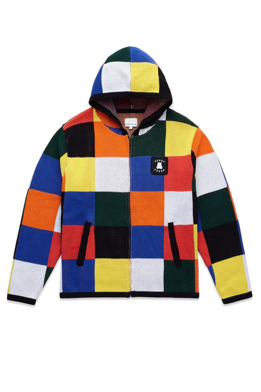 TEDDY FRESH - PATCHWORK KNIT ZIP UP