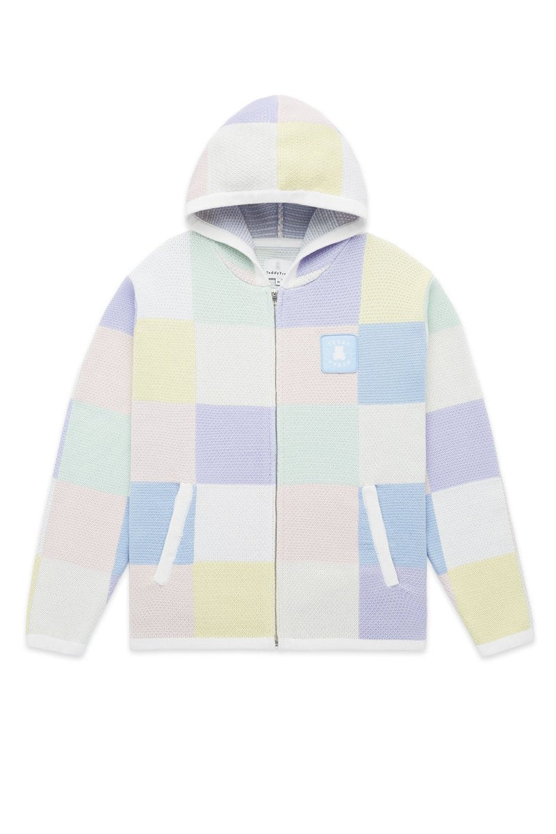 TEDDY FRESH - PATCHWORK KNIT ZIP UP