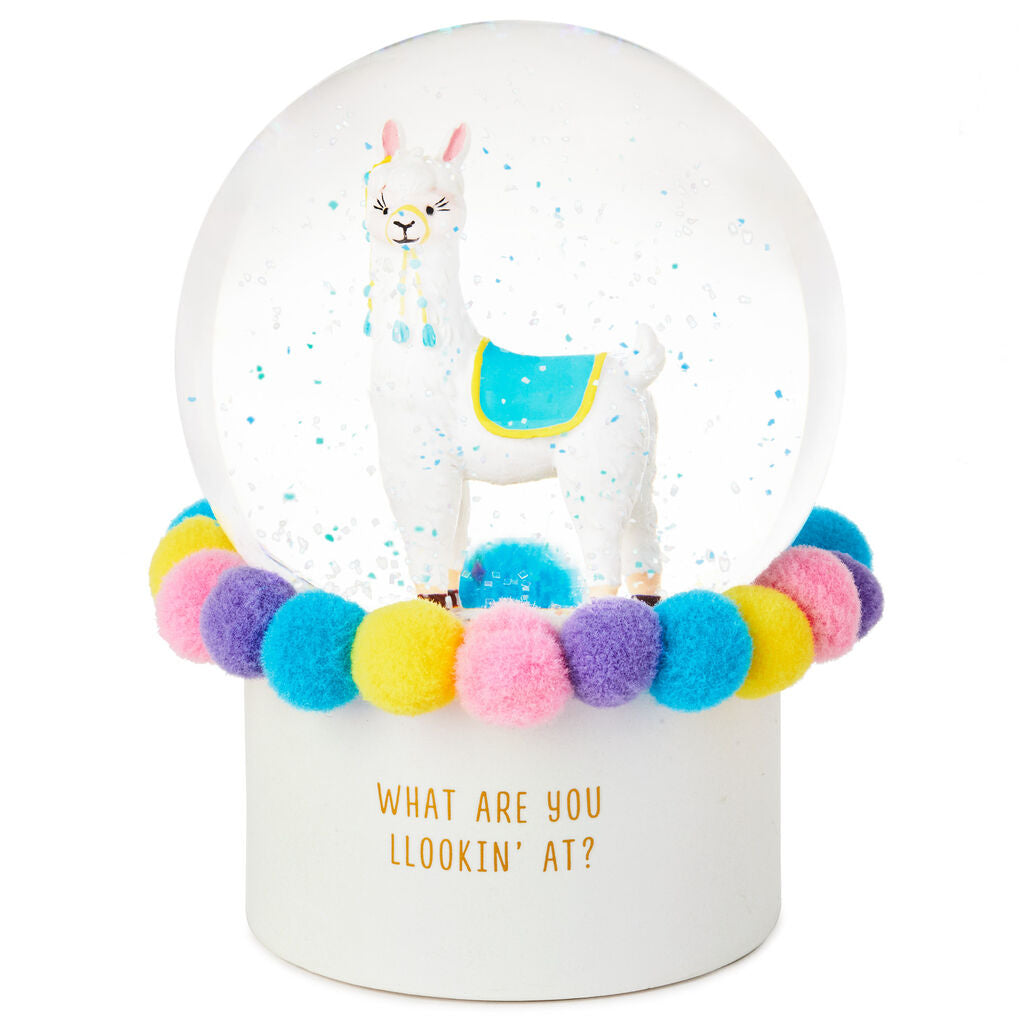 What Are You Llookin' At? Llama Snow Globe