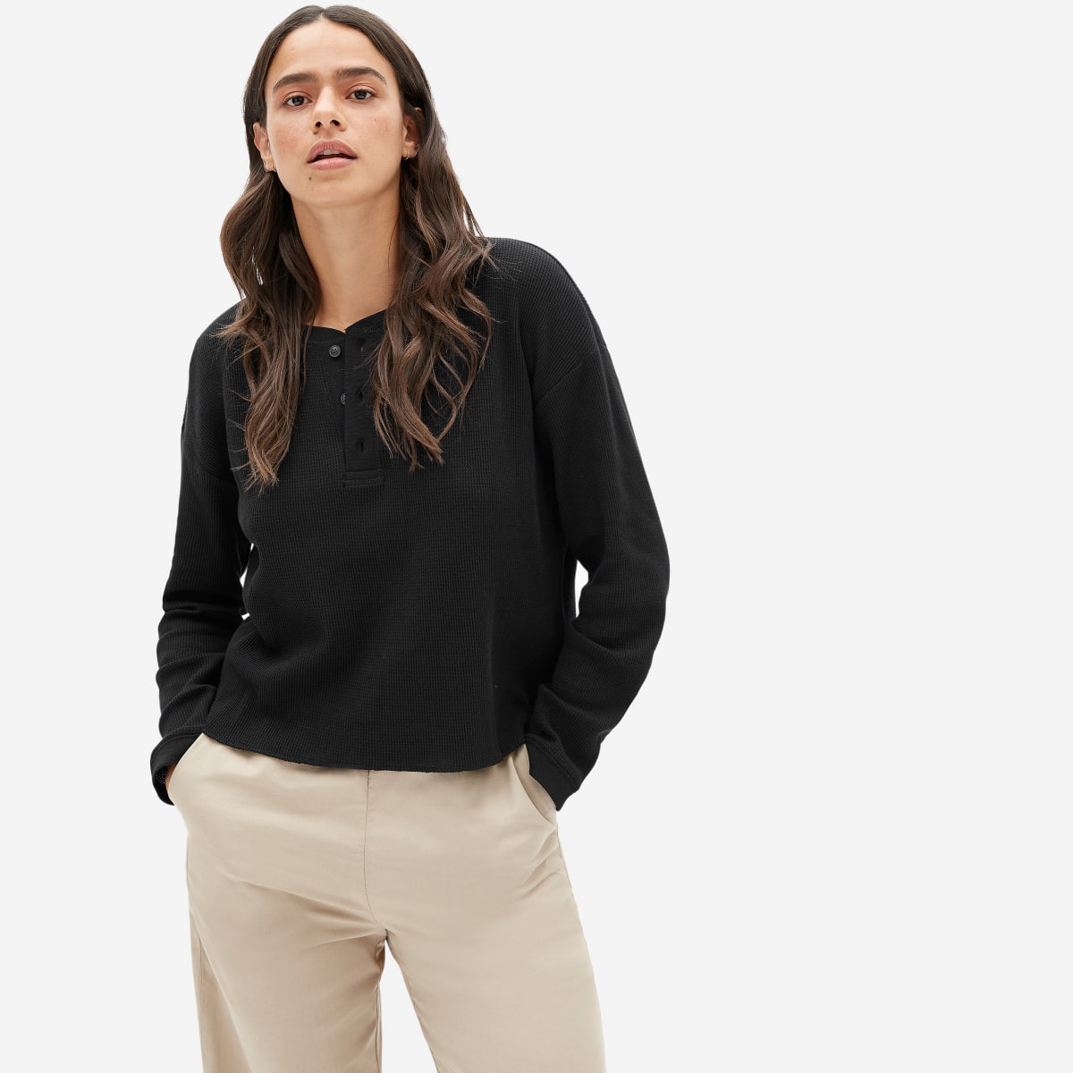The Organic Cotton Waffle Henley