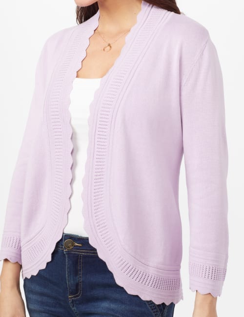 Scallop Trim Cardigan