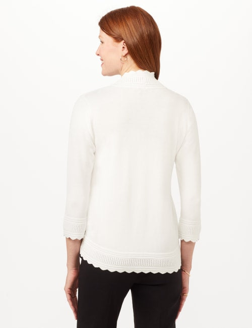 Scallop Trim Cardigan
