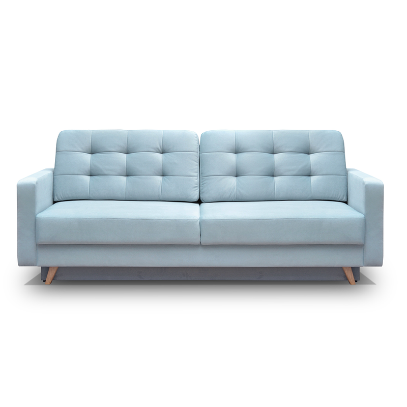 Vegas Mid-Century Modern Tufted Sleeper Sofa with Storage