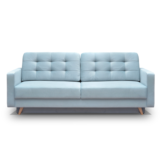 Vegas Mid-Century Modern Tufted Sleeper Sofa with Storage