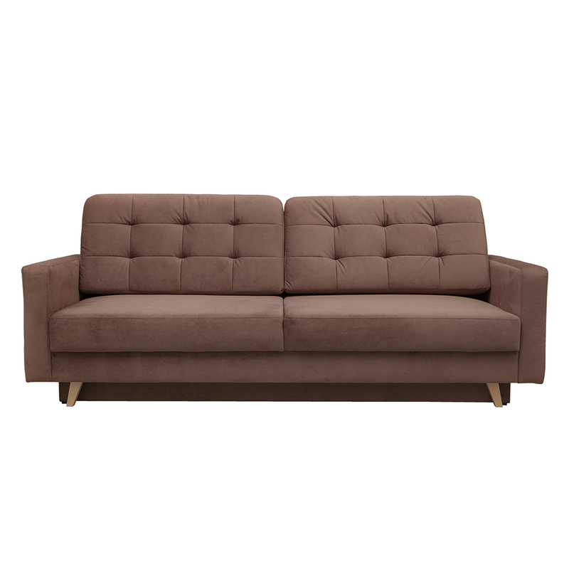 Vegas Mid-Century Modern Tufted Sleeper Sofa with Storage