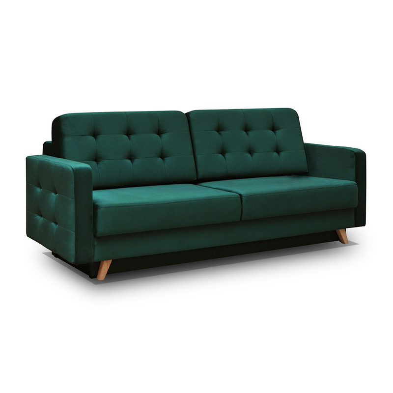 Vegas Mid-Century Modern Tufted Sleeper Sofa with Storage