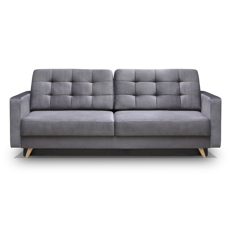 Vegas Mid-Century Modern Tufted Sleeper Sofa with Storage