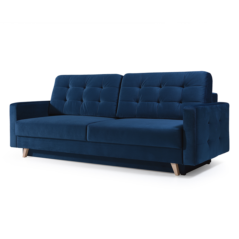 Vegas Mid-Century Modern Tufted Sleeper Sofa with Storage