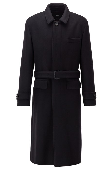 Relaxed-fit coat in virgin wool with detachable belt