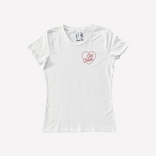WOMEN'S GIRL POWER POCKET DESIGN TEE - NATURAL WHITE