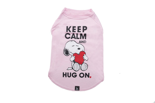 T-Shirt Pink Snoopy Keep Calm Hug On