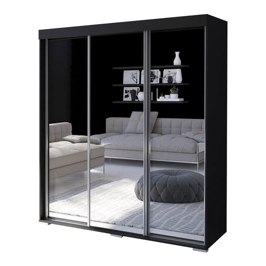 Aria 3 Door 71" Wardrobe with All Mirror Fronts